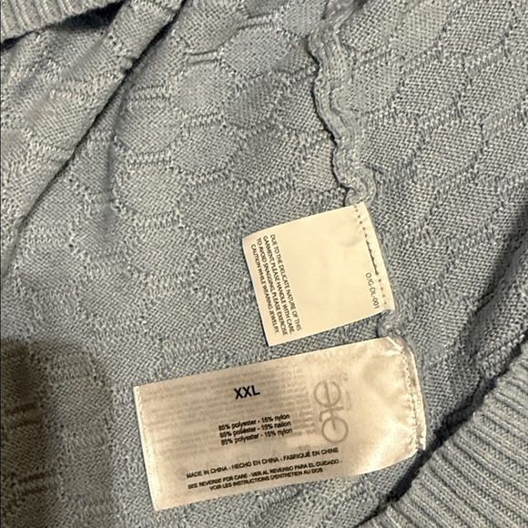 Ella Moss Light Blue V-Neck Textured Sweater Sz XXL - Picture 13 of 14